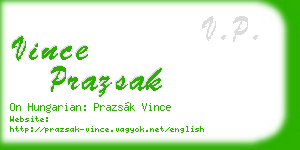 vince prazsak business card